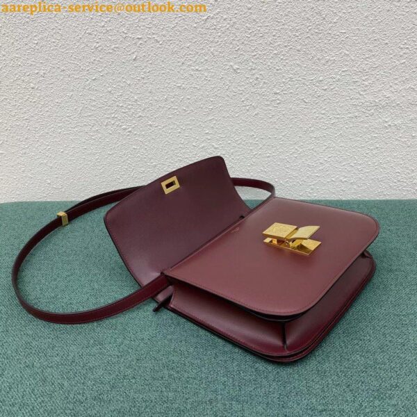 Replica Celine Classic Box Medium Bag In Bordeaux Box Calfskin 6