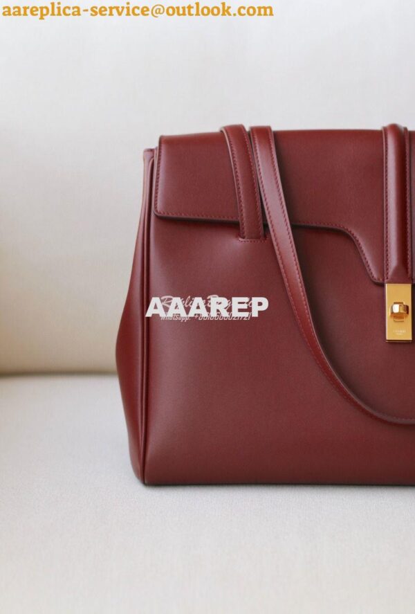 Replica Celine Large Soft 16 Bag In Smooth Calfskin 194043 Burgundy 7