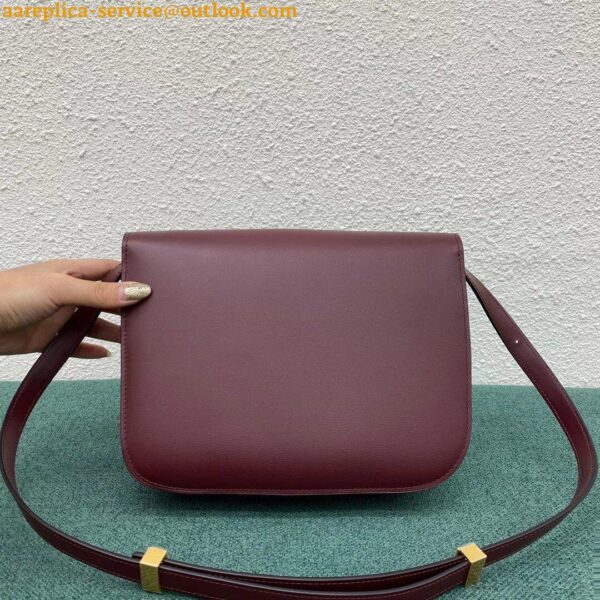 Replica Celine Classic Box Medium Bag In Bordeaux Box Calfskin 7