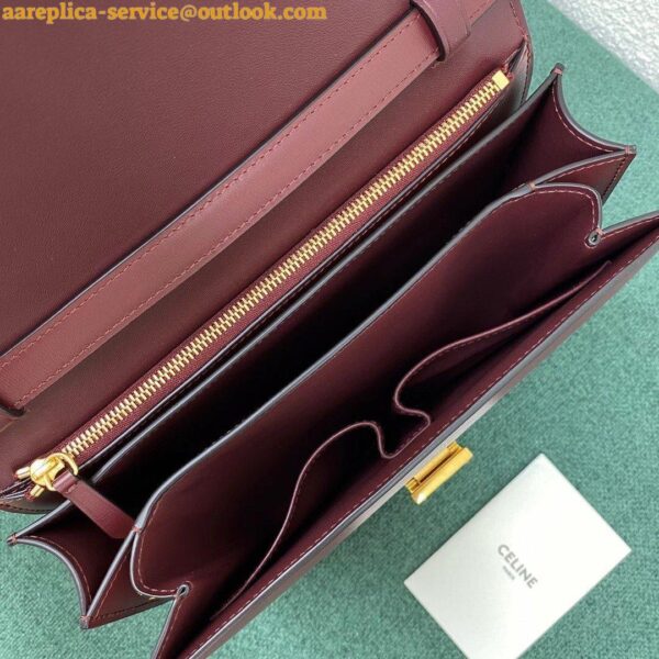 Replica Celine Classic Box Medium Bag In Bordeaux Box Calfskin 8