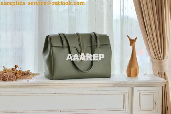 Replica Celine Large Soft 16 Bag In Smooth Calfskin 194043 Green 3