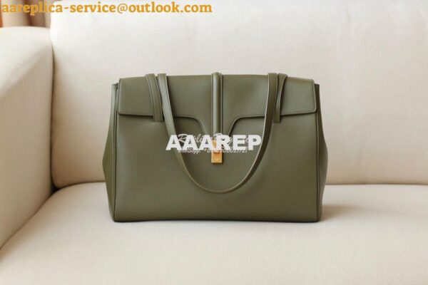 Replica Celine Large Soft 16 Bag In Smooth Calfskin 194043 Green 5