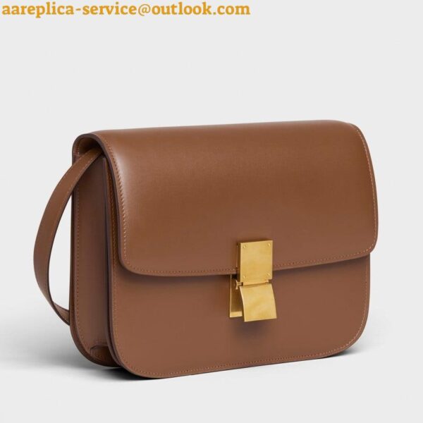 Replica Celine Classic Box Medium Bag In Camel Liege Calfskin 3