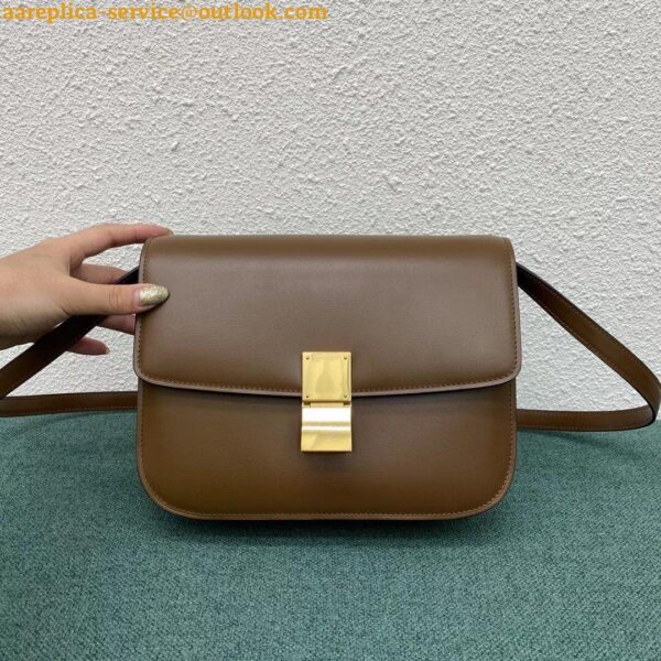 Replica Celine Classic Box Medium Bag In Camel Liege Calfskin 5