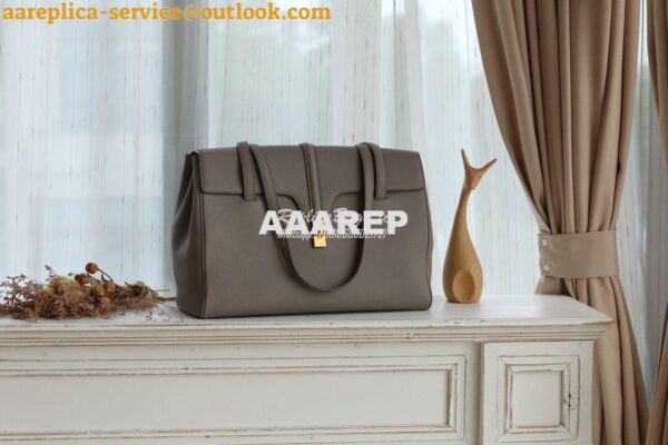 Replica Celine Large Soft 16 Bag In Supple Grained Calfskin 194043 Gre 3