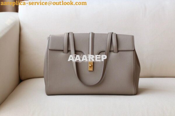 Replica Celine Large Soft 16 Bag In Supple Grained Calfskin 194043 Gre 5