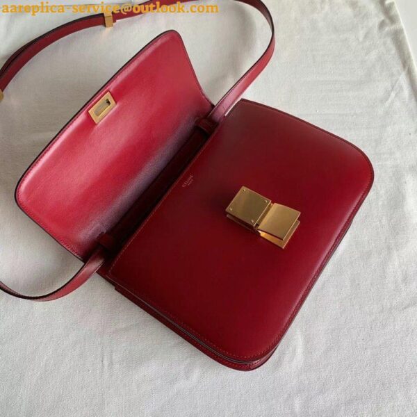 Replica Celine Classic Box Medium Bag In Red Box Calfskin 8