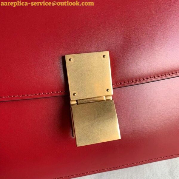 Replica Celine Classic Box Medium Bag In Red Box Calfskin 13