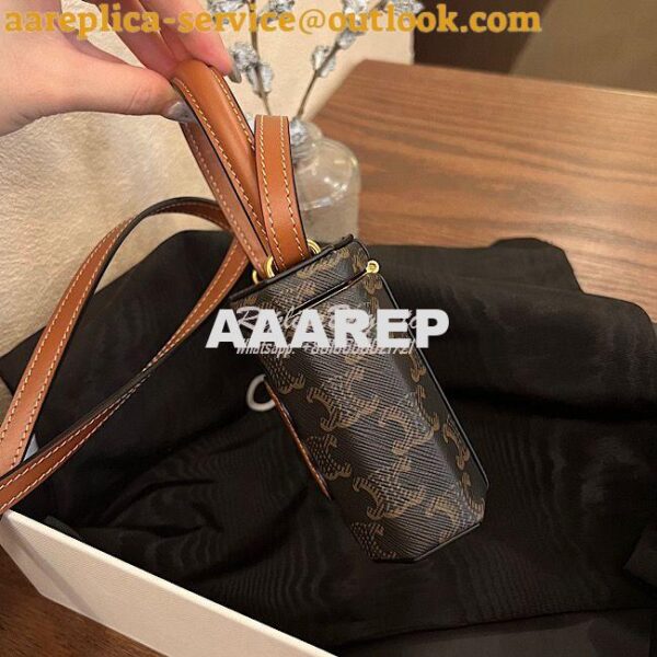 Replica Celine Lock Bag Cuir Triomphe In Triomphe Canvas And Calfskin 4