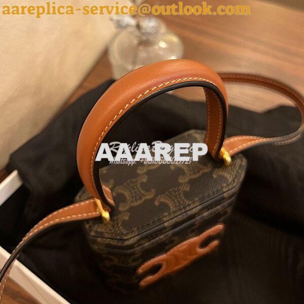 Replica Celine Lock Bag Cuir Triomphe In Triomphe Canvas And Calfskin 5