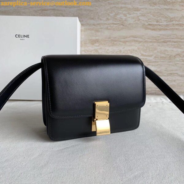 Replica Celine Classic Box Small Bag In Black Box Calfskin 10