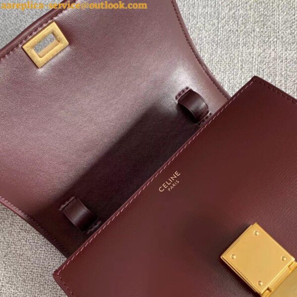 Replica Celine Classic Box Small Bag In Bordeaux Box Calfskin 8