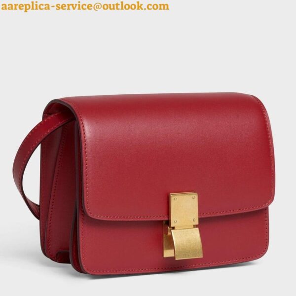 Replica Celine Classic Box Small Bag In Red Box Calfskin 3