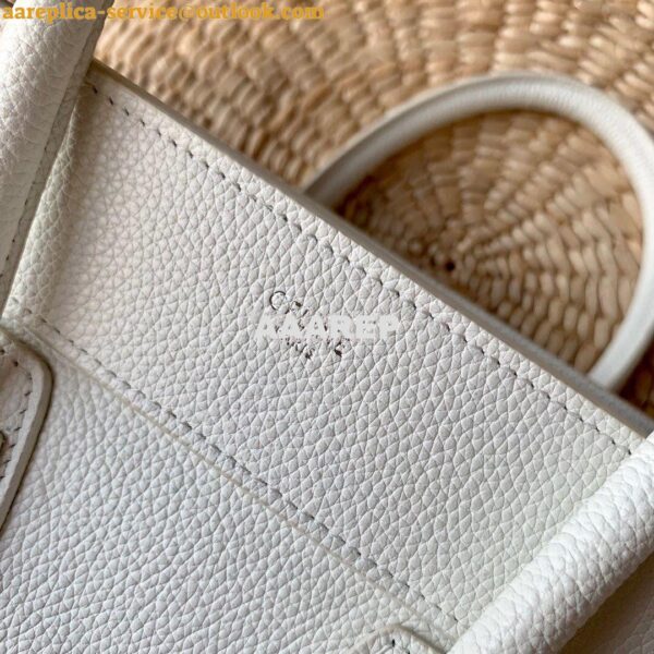 Replica Celine Luggage Tote Drummed Calfskin White 7