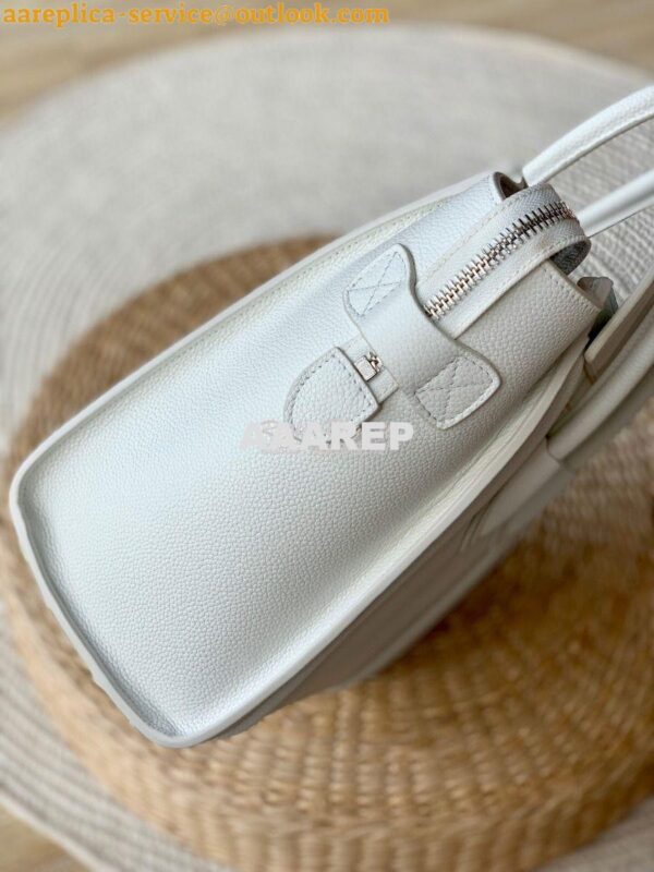 Replica Celine Luggage Tote Drummed Calfskin White 8