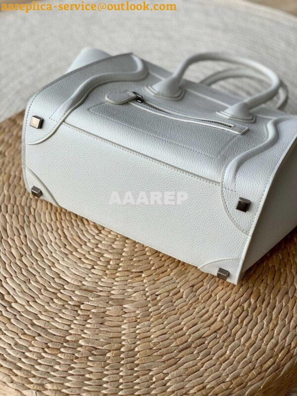 Replica Celine Luggage Tote Drummed Calfskin White 12