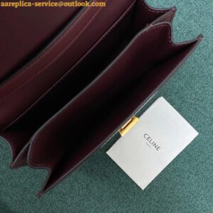 Replica Celine Classic Box Teen Bag In Burgundy Box Calfskin 2