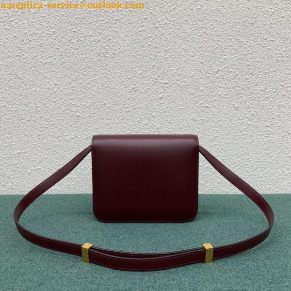 Replica Celine Classic Box Teen Bag In Burgundy Box Calfskin 6