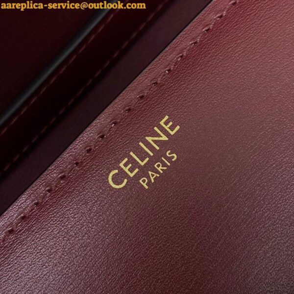 Replica Celine Classic Box Teen Bag In Burgundy Box Calfskin 8