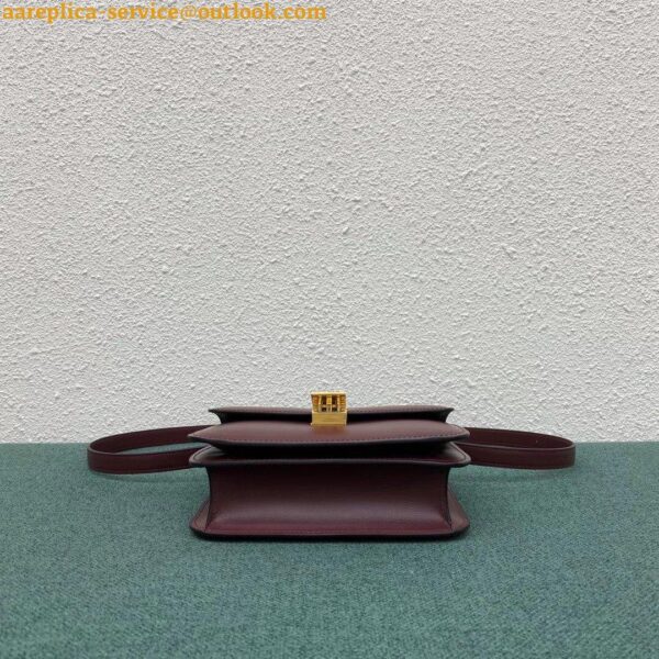 Replica Celine Classic Box Teen Bag In Burgundy Box Calfskin 10