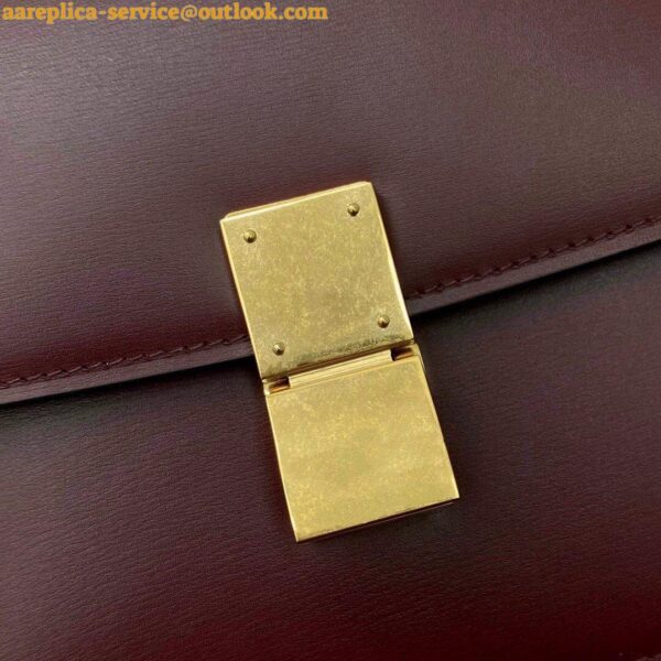 Replica Celine Classic Box Teen Bag In Burgundy Box Calfskin 11