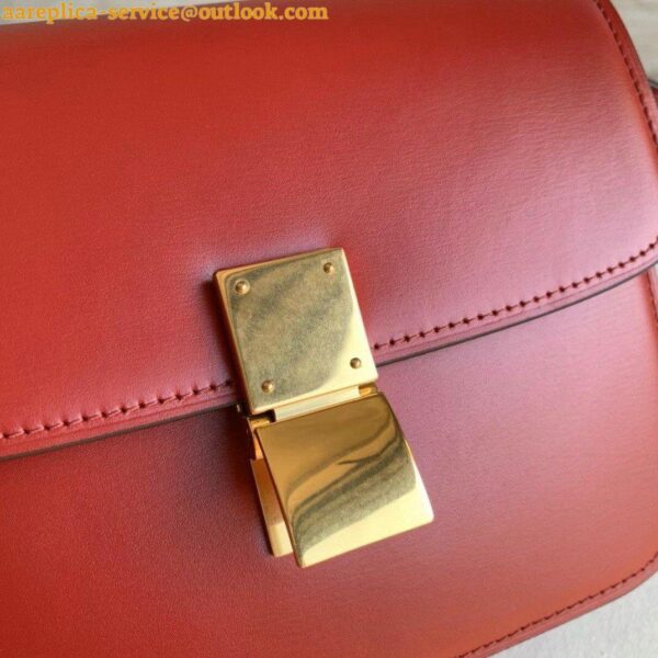 Replica Celine Classic Box Teen Bag In Red Box Calfskin 5