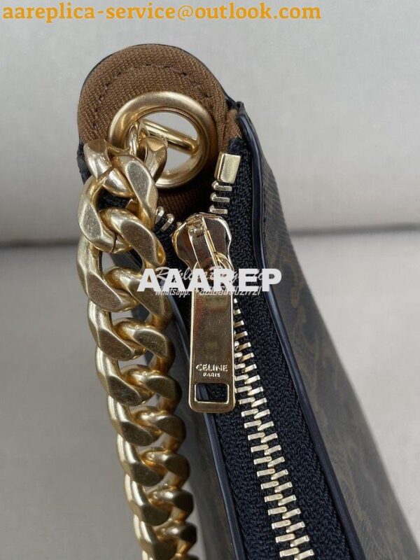 Replica Celine Medium Ava Chain In Canvas and Calfskin 199582 Tan 9