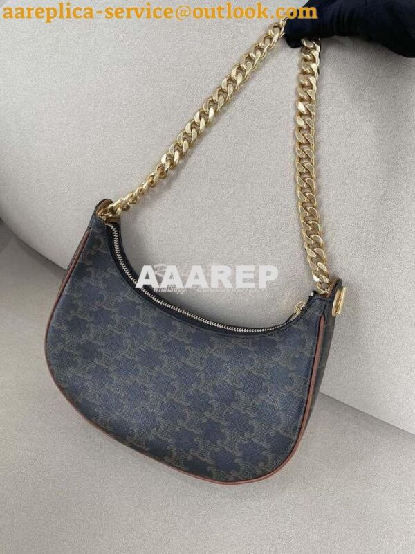 Replica Celine Medium Ava Chain In Canvas and Calfskin 199582 Tan 13