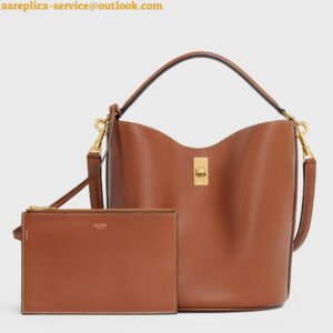 Replica Celine Bucket 16 Bag In Brown Smooth Calfskin