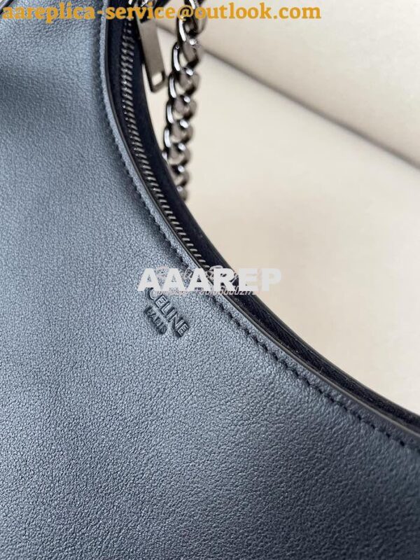 Replica Celine Medium Ava Chain In Smooth Calfskin 199583 All Black 8