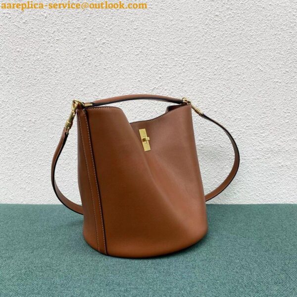 Replica Celine Bucket 16 Bag In Brown Smooth Calfskin 7