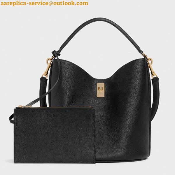 Replica Celine Bucket 16 Bag In Black Grained Calfskin 16