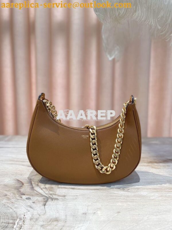 Replica Celine Medium Ava Chain In Smooth Calfskin 199583 Tan 3