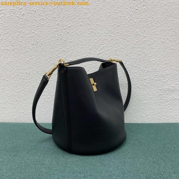 Replica Celine Bucket 16 Bag In Black Grained Calfskin 20