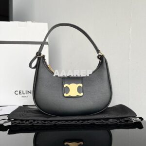 Replica Celine Medium Ava Triomphe Bag In Smooth Calfskin 114493 Black