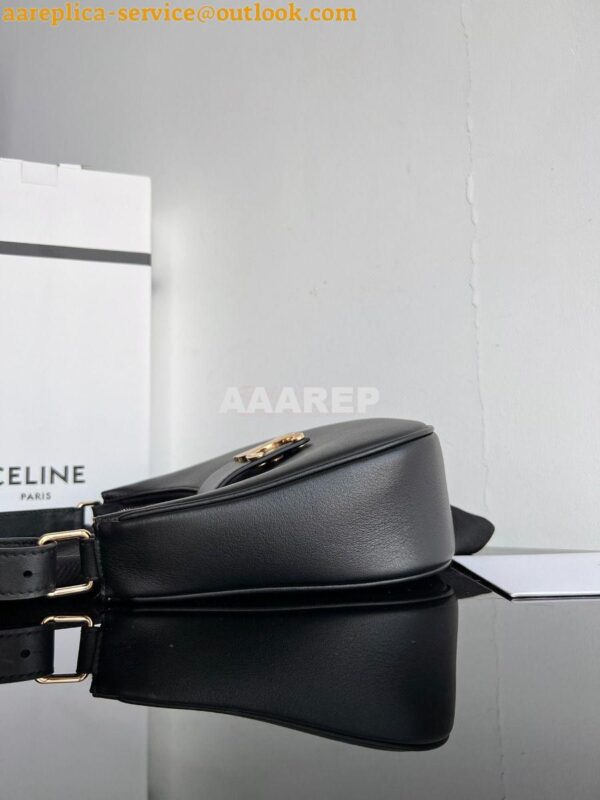 Replica Celine Medium Ava Triomphe Bag In Smooth Calfskin 114493 Black 7