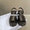 Replica Prada Monolith Brushed Leather Sandals 1X527M 2