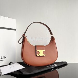 Replica Celine Medium Ava Triomphe Bag In Smooth Calfskin 114493 Tan 2