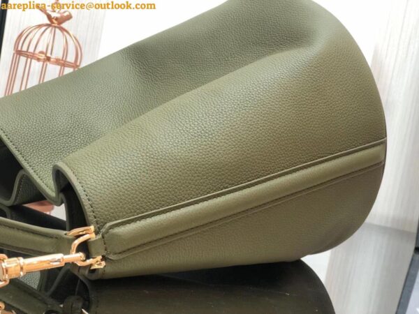 Replica Celine Bucket 16 Bag In Dark Olive Grained Calfskin 22