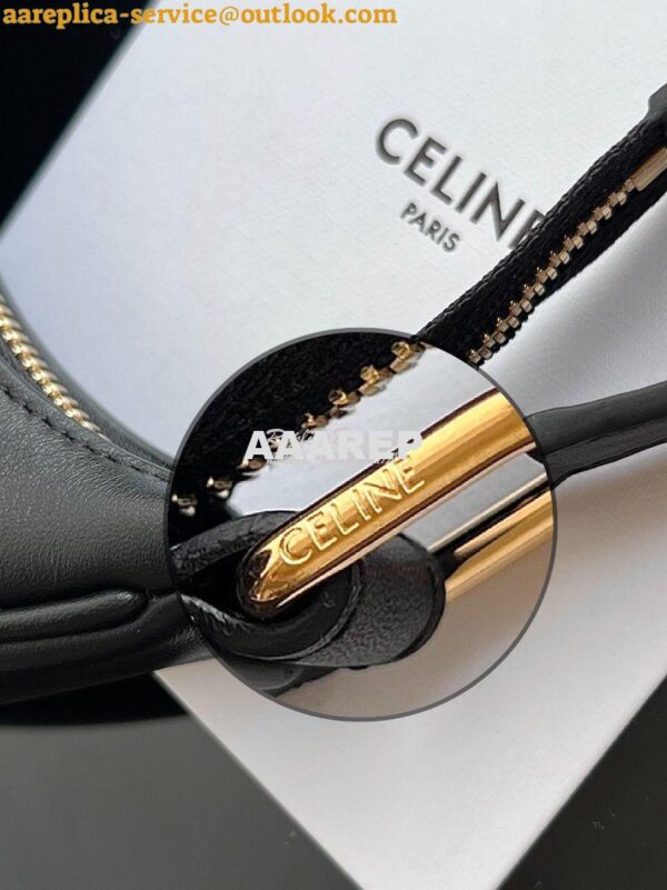 Replica Celine Medium Ava Triomphe Bag In Smooth Calfskin 114493 Black 13