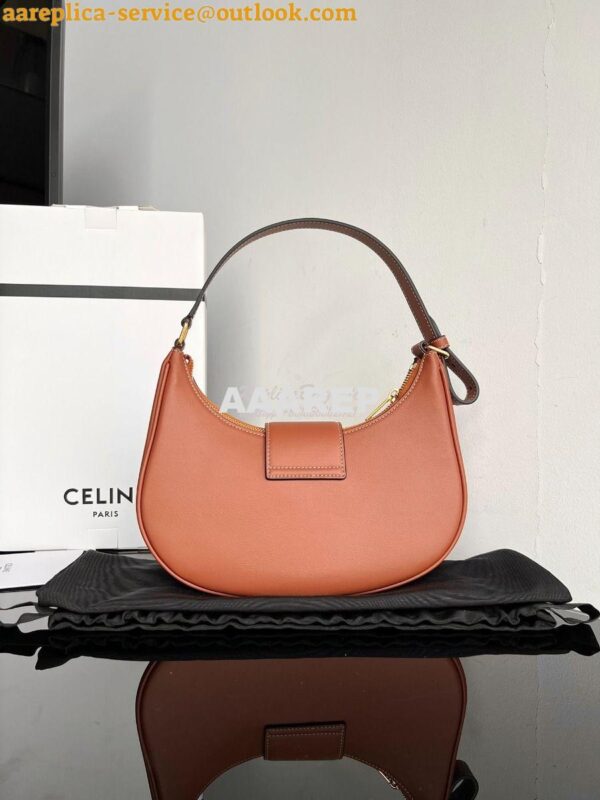 Replica Celine Medium Ava Triomphe Bag In Smooth Calfskin 114493 Tan 12