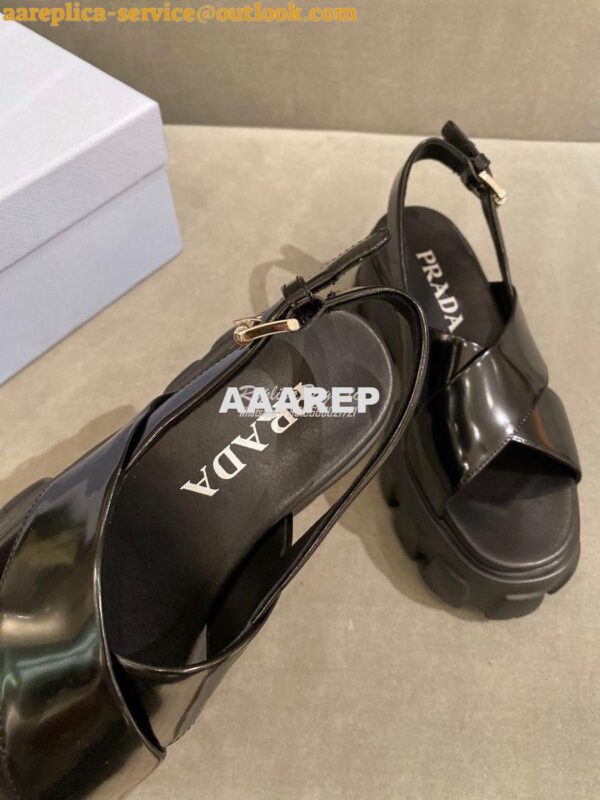 Replica Prada Monolith Brushed Leather Sandals 1X527M 7