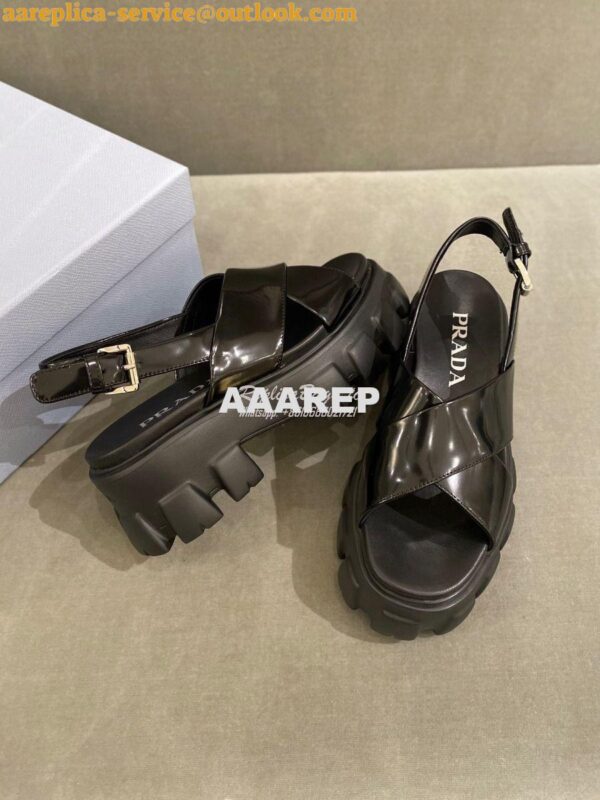 Replica Prada Monolith Brushed Leather Sandals 1X527M 8