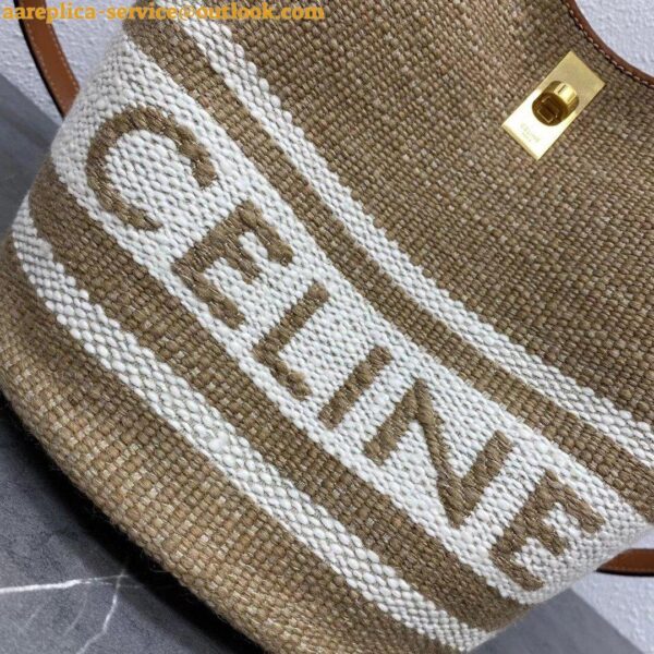 Replica Celine Bucket 16 Bag In Textile with Celine Logo 11