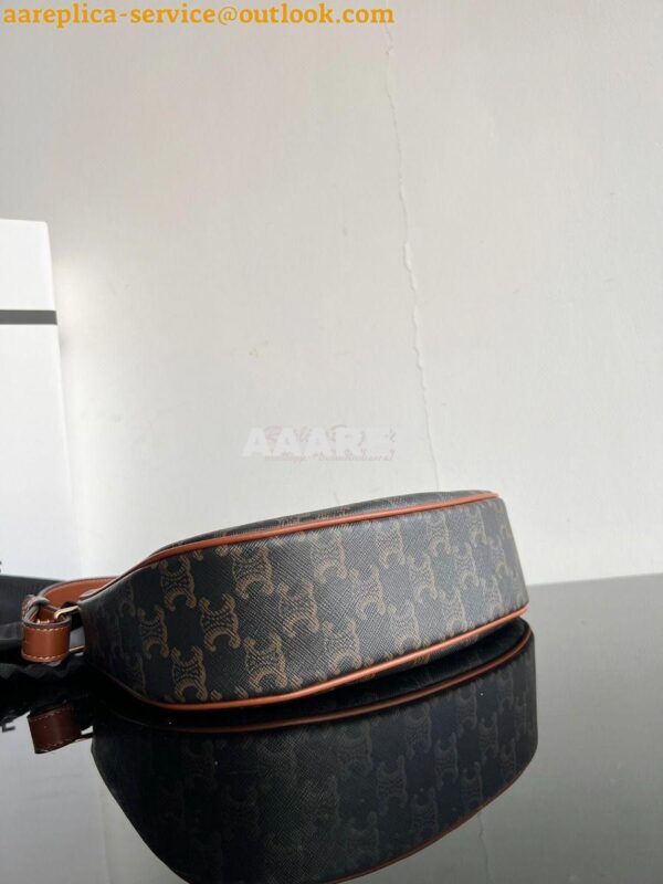 Replica Celine Medium Ava Triomphe Bag In Triomphe Canvas and Calfskin 15