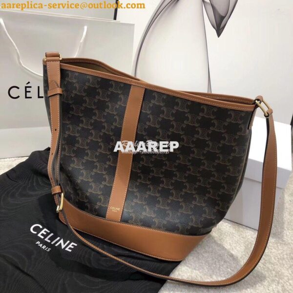 Replica Celine Medium Bucket In Triomphe Canvas 191132 5