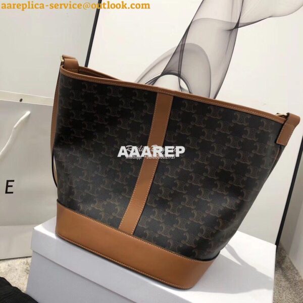 Replica Celine Medium Bucket In Triomphe Canvas 191132 7