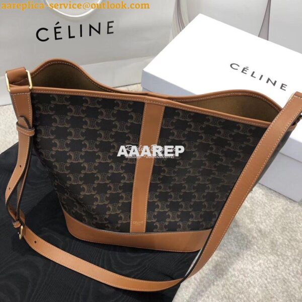 Replica Celine Medium Bucket In Triomphe Canvas 191132 8