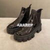 Replica Prada Monolith Patent Leather Lace-up Shoes 1E255N Black 2