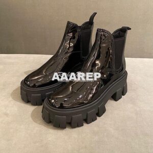 Replica Prada Monolith Patent Leather Booties 1T725L